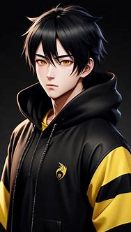 Image result for Anime Boy with Hoodie Black 1080