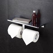 Image result for Double Toilet Paper Holder with Shelf