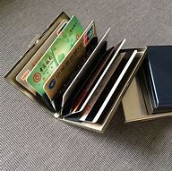 Image result for Credit Card Holder Steel Leather 10 Cards