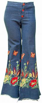 Image result for 60s Hippie Bell Bottom Jeans