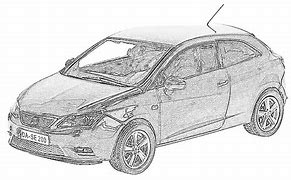Image result for Seat Ibiza FR Black and White Drawing