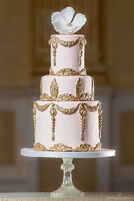 Image result for Blush Gold Wedding Cakes