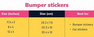 Image result for Car Sticker Sizes
