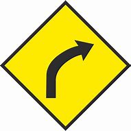 Image result for Sharp Bend to the Right Sign