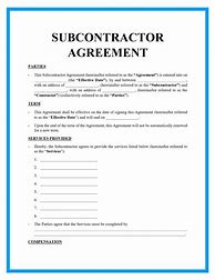 Image result for Subcontractor Agreement