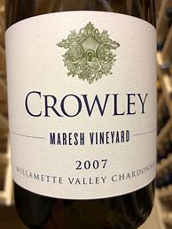 Image result for Crowley Chardonnay Willamette Valley