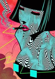 Image result for Trippy Girl Smoking Art