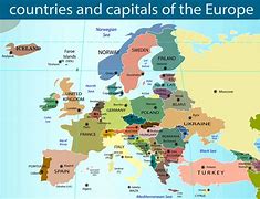 Image result for Europe Country and Capital Clear Map