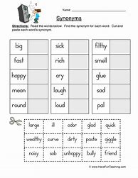 Image result for Synonyms First Grade