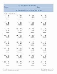Image result for 5th Grade Math Worksheets Multiplication