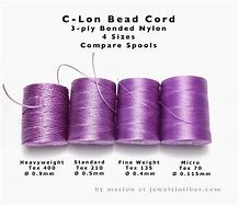 Image result for Bead Thread Size Chart