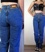 Image result for High Waisted Jeans 80s Style
