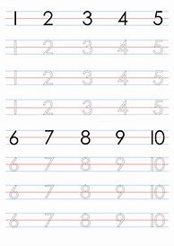 Image result for Handwriting Numbers 1 10