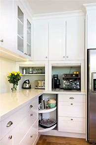 Image result for Kitchen Cabinet Corner Shelf