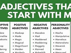 Image result for Adjectives for the Letter M