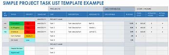 Image result for Free Excel Project Task List Template