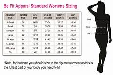 Sizing Be Fit Apparel