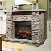 Image result for Stone Electric Fireplace