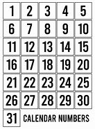 Image result for Calendar Numbers for Teachers Printable