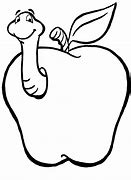 Image result for Apple Worm Coloring Page