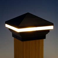 Image result for lighted deck posts caps light