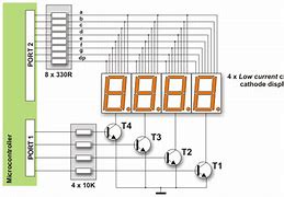 Image result for 4 Digit 7-Segment Display with a Microcontroller of 28 Pin
