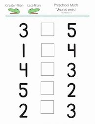 Image result for Kindergarten Math Worksheets Greater Than