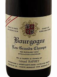 Image result for Gerard Raphet Bourgogne Grands Champs