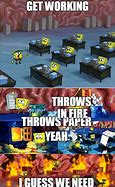 Image result for Spongebob Throwing Paper into Fire Meme