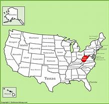 Image result for Us Map Showing West Virginia