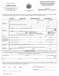 Image result for Certificate of Title Extension Maine