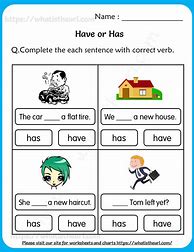 Image result for Has and Have Worksheet for Kids