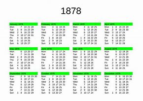 Image result for 1878 Calendar
