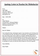 Image result for Example of Apology Letter to a Teacher