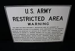 Image result for Government Restricted Area. Sign