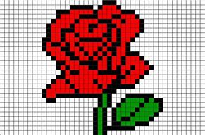 Image result for Rose Pixel Art with Grid