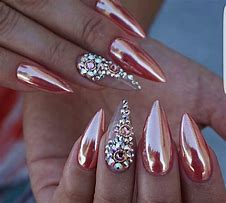 Image result for Rose Gold Metallic Nails