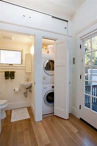 Image result for Washing Machine Dryer in Downstairs Loo Small