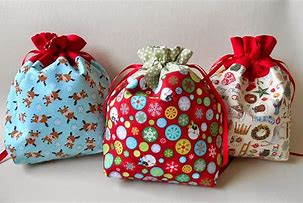 Image result for drawstring gift bags christmas