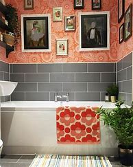 Image result for Orange and Grey Bathroom Wallpaper