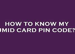 Image result for Umid Card Pin Code