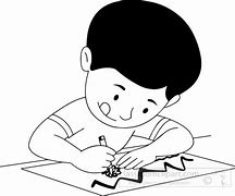Image result for Children Writing Clip Art Black and White