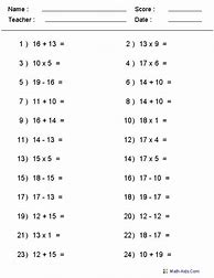 Image result for Simple Math Problems Worksheets