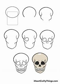 Image result for Skull Drawings in Pencil Easy Steps