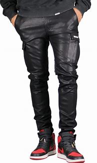 Image result for Leather Cargo Pants Men