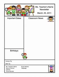 Image result for Classroom Newsletter Templates PDF