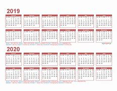 Image result for 2019 2020 Calendar at a Glance