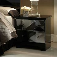 Image result for Mirrored Black Nightstand