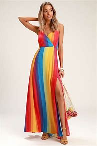 Image result for Sheer Rainbow Striped Dress