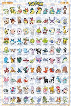 Poster Pokémon Johto German Characters 61x91,5cm | Yourdecoration.nl